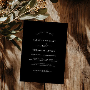 Convites Casamento Minimalista Moderno Preto