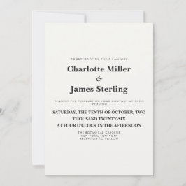 Convites Casamento Minimalista Moderno Preto e Branco