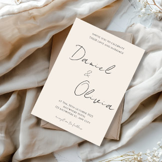 Convites Casamento Minimalista Moderno Preto e Branco