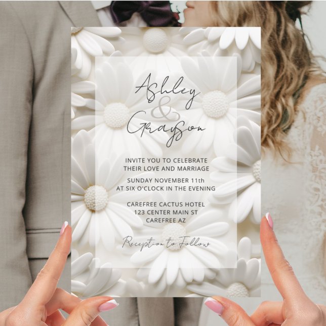 Convites Casamento Minimalista Moderno Preto e Branco (Criador carregado)