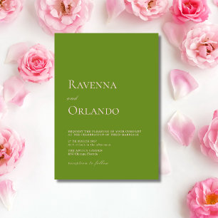 Convites Casamento Minimalista Moderno Rosa Bege e Verde Ol