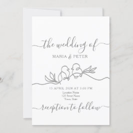 Convites Casamento Minimalista Moderno Simples