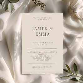 Convites Casamento Minimalista Moderno Suave Latte