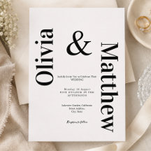 Casamento Minimalista Moderno Tipografia Preta e B