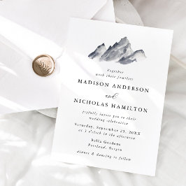 Convites Casamento Minimalista na Montanha Cinza