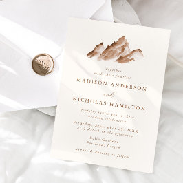 Convites Casamento Minimalista na Montanha Marrom