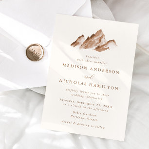 Convites Casamento Minimalista na Montanha Marrom