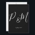 Convites Casamento Minimalista Negro e Branco<br><div class="desc">.: Convite de Casamento Minimalista com um belo cobrir preto e uma fonte branca contrastante.: As mensagens frontais e internas são completamente personalizáveis - altere o texto,  a fonte,  o tamanho da fonte e a cor da fonte. .: Coordenando itens disponíveis.: Design disponível em outras cores também.</div>