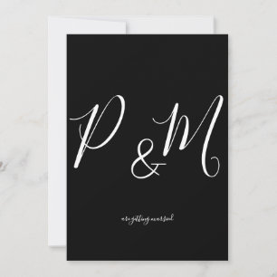 Convites Casamento Minimalista Negro e Branco