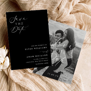 Convites Casamento Minimalista Negro Ellesmere Salve A Data