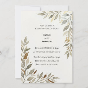 Convites Casamento Minimalista Olive Branch