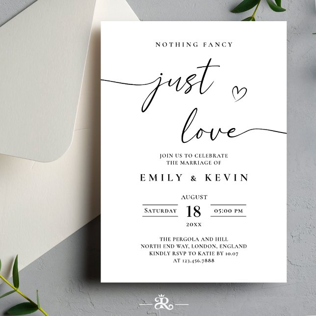 Convites Casamento Minimalista Preto e Branco  (Criador carregado)