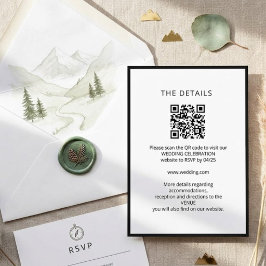 Convites Casamento minimalista preto e branco com código QR