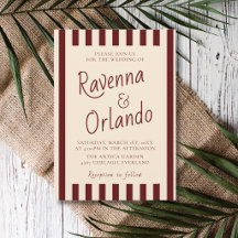 Casamento Minimalista Retro com Listras Burgundy P