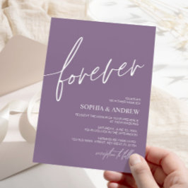 Convites Casamento Minimalista Roxo-Roxo para sempre