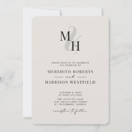 Convites Casamento Minimalista RSVP de Código QR do Monogra