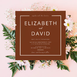 Convites Casamento Minimalista Rustic Warm Terracotta