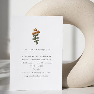 Convites Casamento Minimalista Rústico Caprichoso de Flores