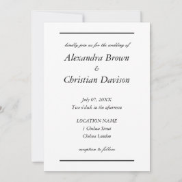 Convites Casamento Minimalista Simples
