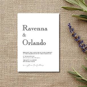 Convites Casamento Minimalista Simples Moderno Preto