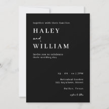 Casamento Minimalista Simples Preto e Branco