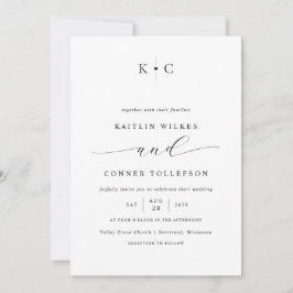 Convites Casamento Minimalista Simples Romântico Preto e Br