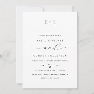 Convites Casamento Minimalista Simples Romântico Preto e Br