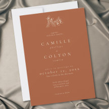 Casamento Minimalista Terracota Enferrujada Folha