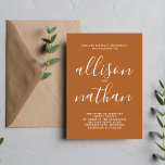 Convites Casamento Minimalista Terracotta<br><div class="desc">Este simples e maravilhoso convite de casamento é perfeito para o minimalista de todos nós! Por favor,  entre em contato comigo se você quiser ajuda para personalizar a parte de texto deste convite para casamento.</div>