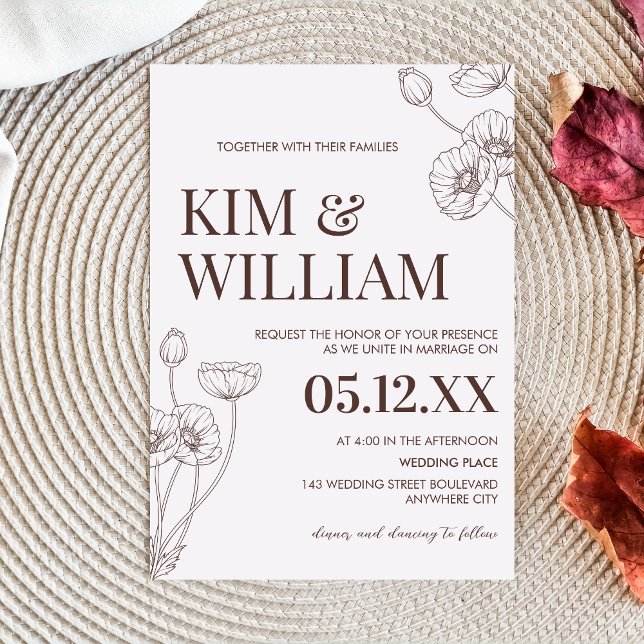 Convites Casamento Minimalista Terracotta Boho (Minimalist Boho Terracotta Wedding Invitation)