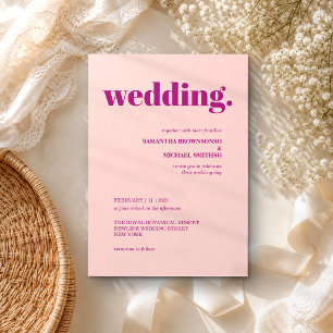 Convites Casamento Minimalista Tom Terra Rosa Roxo Moderno