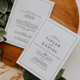 Convites Casamento Minimalista Tudo Em Um