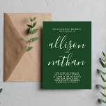 Convites Casamento Minimalista Verdadeiro 1 Evergreen<br><div class="desc">Este simples e maravilhoso convite de casamento é perfeito para o minimalista de todos nós! Por favor,  entre em contato comigo se você quiser ajuda para personalizar a parte de texto deste convite para casamento.</div>