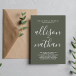 Convites Casamento Minimalista Verdadeiro da Camo Green<br><div class="desc">Este simples e maravilhoso convite de casamento é perfeito para o minimalista de todos nós! Por favor,  entre em contato comigo se você quiser ajuda para personalizar a parte de texto deste convite para casamento.</div>