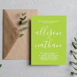 Convites Casamento Minimalista Verdadeiro Primavera Verde<br><div class="desc">Este simples e maravilhoso convite de casamento é perfeito para o minimalista de todos nós! Por favor,  entre em contato comigo se você quiser ajuda para personalizar a parte de texto deste convite para casamento.</div>