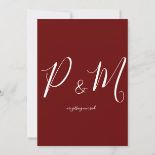Convites Casamento Minimalista Vermelho e Branco