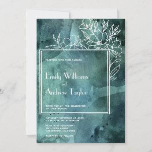 Convites Casamento minimalístico de Emerald magnolia aquoli