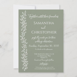 Convites Casamento Mínimo Botânico Verde do Modern Boho Sag