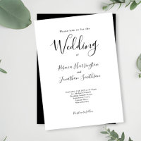 Casamento Mínimo Clássico Elegante Branco Negro