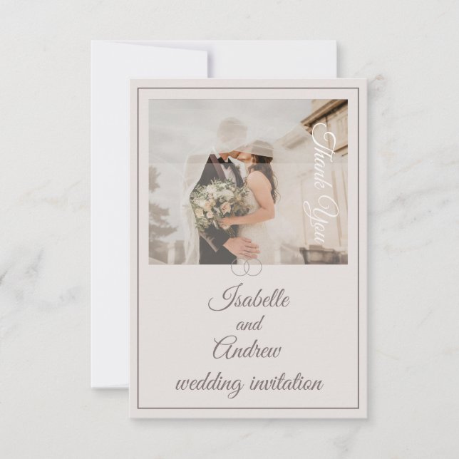 Convites Casamento Mínimo Clássico Moderno Elegante (Frente)