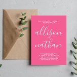 Convites Casamento Mínimo Cor-de-Rosa Verdadeiro 1<br><div class="desc">Este simples e maravilhoso convite de casamento é perfeito para o minimalista de todos nós! Por favor,  entre em contato comigo se você quiser ajuda para personalizar a parte de texto deste convite para casamento.</div>
