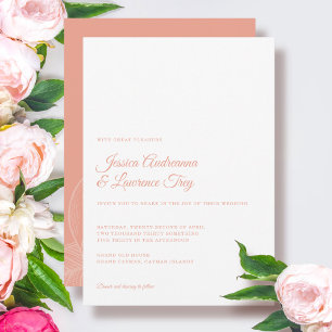 Convites Casamento Mínimo da Flor de Peony Elegante