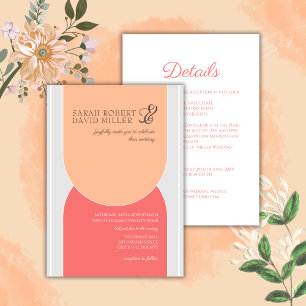 Convites Casamento Mínimo de Arch Peach Bold