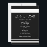 Convites Casamento Mínimo de Chic Preto e Branco<br><div class="desc">Personalize este convite elegante para qualquer evento.</div>