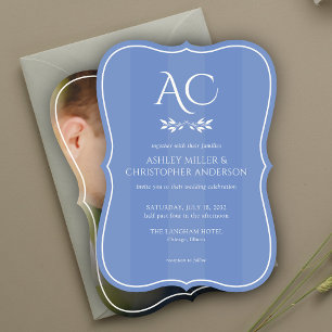 Convites Casamento Mínimo de Fotografia de Cornflower Strip