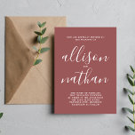 Convites Casamento Mínimo de Marsala com Simplicidade 1 Rea<br><div class="desc">Este simples e maravilhoso convite de casamento é perfeito para o minimalista de todos nós! Por favor,  entre em contato comigo se você quiser ajuda para personalizar a parte de texto deste convite para casamento.</div>