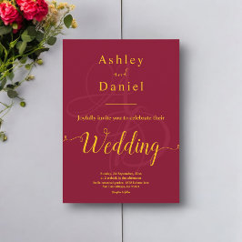 Convites Casamento Mínimo De Rico De Borgonha E Monograma D