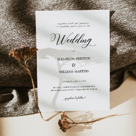 Convites Casamento Mínimo de Script de Caligrafia Preta Chi