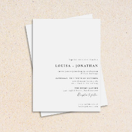 Convites Casamento Mínimo de Script Formal Preto Branco Ele