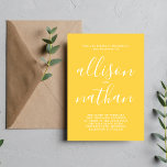 Convites Casamento Mínimo de Simplicidade 1 Marigold Script<br><div class="desc">Este simples e maravilhoso convite de casamento é perfeito para o minimalista de todos nós! Por favor,  entre em contato comigo se você quiser ajuda para personalizar a parte de texto deste convite para casamento.</div>